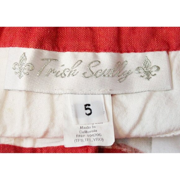Trish Scully 2pc Outfit Sz 5 Tank Top Pants Strawberry Red Ruffles Summer Rhines - Picture 14 of 15